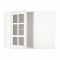 METOD Corner wall cab w shelves/glass dr, white/Stensund white, 68x60 cm