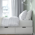 NORDLI Bed frame with storage and mattress, white/Valevåg firm, 160x200 cm