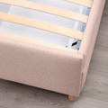 IDANÄS Upholstered storage bed, Gunnared pale pink, 160x200 cm