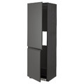 METOD Hi cab f fridge or freezer w 2 drs, black/Voxtorp dark grey, 60x60x200 cm