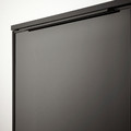 RANNÄS TV bench with doors, black / black glass, 180x40 cm