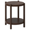 LISTERBY Side table, dark brown beech veneer, 50 cm