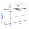 TÄNNFORSEN / ORRSJÖN Wash-stnd w drawers/wash-basin/taps, white, 122x49x69 cm