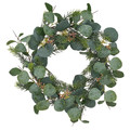 VINTERFINT Artificial wreath, in/outdoor eucalyptus, 45 cm