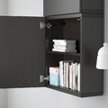 BESTÅ Wall cabinet with 2 doors, black-brown/Lappviken black-brown, 60x22x128 cm