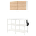 ENHET Wall storage combination, white, oak effect, 123x63.5x207 cm