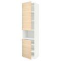 METOD High cab f micro w 2 doors/shelves, white/Askersund light ash effect, 60x60x240 cm