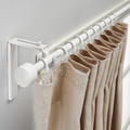 RÄCKA Curtain rod combination, white, 120-210 cm