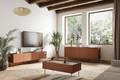 Four-Door TV Cabinet Desin 220, ceramic red/nagano oak