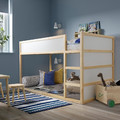 KURA Reversible bed, white, pine, 90x200 cm