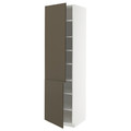 METOD High cabinet with shelves/2 doors, white/Havstorp brown-beige, 60x60x220 cm