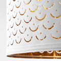 NYMÖ / SKAFTET Floor lamp, arched, white, brass-colour
