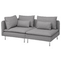 SÖDERHAMN 3-seat sofa, with open end/Tonerud grey