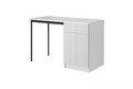 Desk with Drawer Nicole 120 cm, matt white, black legs