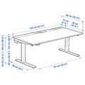 MITTZON Desk sit/stand, electric oak veneer/white, 120x60 cm