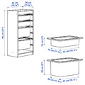 TROFAST Storage combination with boxes, white/white, 46x30x94 cm