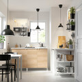 ENHET Kitchen, white, oak effect, 143x63.5x222 cm