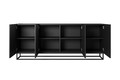 Four-Door Cabinet Asha 200 cm, metal legs, matt black