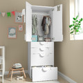 SMÅSTAD / PLATSA Wardrobe, white white/with 4 drawers, 60x57x181 cm