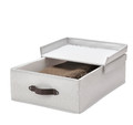 BLÄDDRARE Box with lid, grey, patterned, 35x50x15 cm