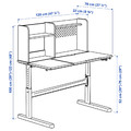 BERGLÄRKA Desk, white/tiltable, 120x70 cm