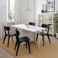 NORDEN / LISABO Table and 4 chairs, white/black, 26/89/152 cm