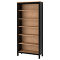 HEMNES Bookcase, black-brown, light brown, 90x197 cm