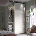 PAX / BERGSBO Wardrobe combination, white/white, 150x66x236 cm