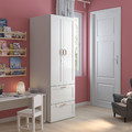 SMÅSTAD / PLATSA Wardrobe, white with frame/with 2 drawers, 60x57x181 cm