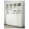 BILLY / OXBERG Bookcase, white, glass, 160x30x202 cm