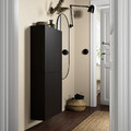 BESTÅ Wall cabinet with 2 doors, black-brown/Lappviken black-brown, 60x22x128 cm