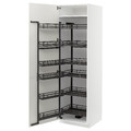 METOD High cabinet with pull-out larder, white/Vallstena white, 60x60x200 cm