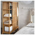 NORDKISA Open wardrobe with sliding door, bamboo, 120x186 cm