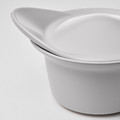 FÄRGKLAR Oven/serving dish with lid, matt light grey, 0.2 l