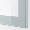 BESTÅ Storage combination with drawers, white Selsviken/Stubbarp/light grey-blue clear glass, 180x42x74 cm