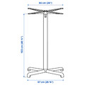 STENSELE Star base, anthracite, 103 cm