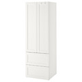 SMÅSTAD / PLATSA Wardrobe, white with frame/with 2 drawers, 60x57x181 cm