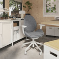 HATTEFJÄLL Office chair with armrests, Gunnared medium grey/white