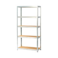 GoodHome Metal Shelving Unit Ryle M 180 x 90 x 40 cm 175 kg, galvanised