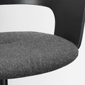 FJÄLLBERGET Swivel chair, black stained ash veneer/gunnared dark grey