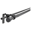 RÄCKA / HUGAD Double curtain rod combination, black, 210-385 cm