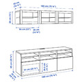 BESTÅ TV storage combination/glass doors, white Lappviken/Fällsvik anthracite, 180x42x192 cm