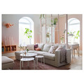 VIMLE 3-seat sofa-bed with chaise longue, with wide armrests/Gunnared beige