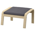 POÄNG Footstool, birch veneer, Skiftebo dark grey