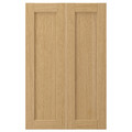 FORSBACKA 2-p door f corner base cabinet set, oak, 25x80 cm