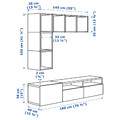 BESTÅ / EKET Cabinet combination for TV, white, 180x42x170 cm