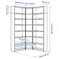 BILLY Bookcase corner comb w ext units, oak effect, 136/136x28x237 cm