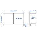 BESTÅ Storage combination with doors, white, Hanviken/Stubbarp white, 120x42x74 cm