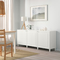 BESTÅ Storage combination with doors, white, Smeviken/Kabbarp white, 180x42x74 cm