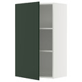 METOD Wall cabinet with shelves, white/Havstorp deep green, 60x100 cm